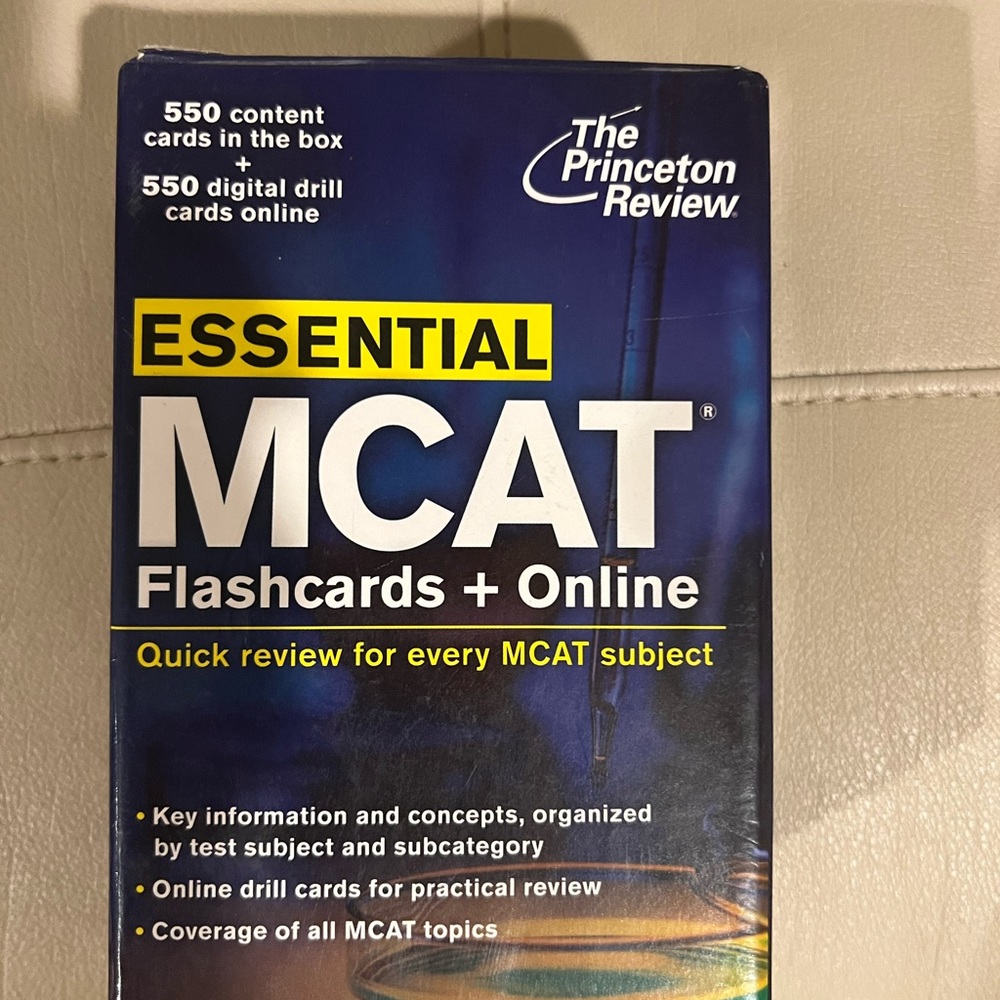 MCAT Flashcards-studying for med school admission test! All subjects Fast recall
